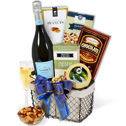 Classic Champagne and Snacks Gift Basket
