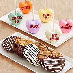 Dipped Cookies and Conversation Heart Brownie Pops