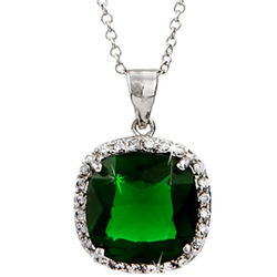 Envious Sterling Silver Emerald Pendant