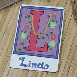 Floral Initial Personalized Bookmark