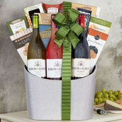 Baron de Lusson French Wine Trio Gift Basket