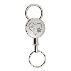 Pet Lover's Personalized Round Silver Keychain