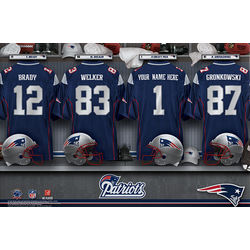 Personalized New England Patriots 24x36 Locker Room Canvas