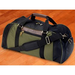 Personalized Leather Accents Duffel Bag with Shoe Compartment