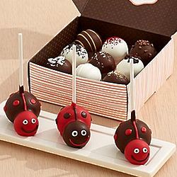 Love Bug Brownie Pops and Assorted Cake Truffles