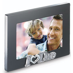 I Love Dad Wood and Glitter Picture Frame