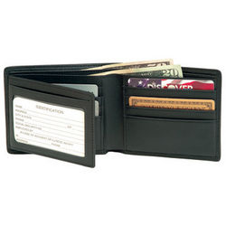 Personalized Nappa Leather Trifold Wallet with ID Flap