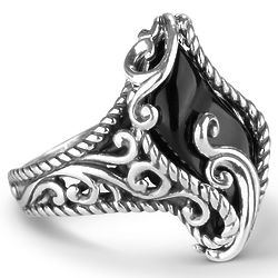 Signature Carved Black Onyx Ring