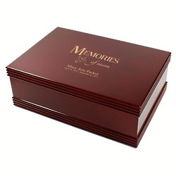 Personalized Memories of Mom Rosewood Memorial Box