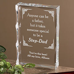 A Special Step-Dad Personalized Clear Plaque