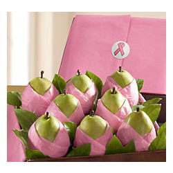 Succulent Comice Pears in Pink Paper
