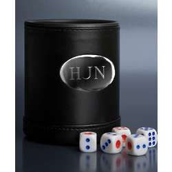 Personalized High Rollers Leather Dice Cup