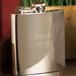 High Polish Stainless Steel 7 Oz. Personalized Flask