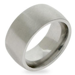 9mm Brushed Stainless Steel Wedding Band