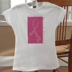I Will Never Give Up Personalized Breast Cancer Awareness T-Shirt