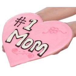 Giant No. 1 Mom Heart Shaped Sugar Cookie