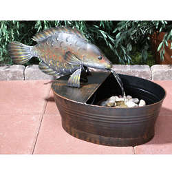 Metal Fish Animated Garden Fountain