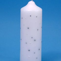 Celebrity Pillar Wedding Candle in White