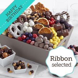 Chocolate Lover's Dream Gift Basket with Birthday Ribbon