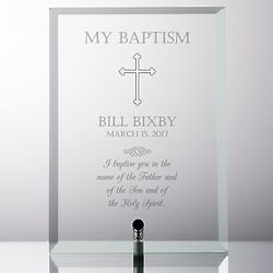 My Baptism Personalized Glass Plaque