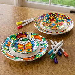 Color Pops Color-Your-Own Plates Set