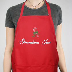 Personalized Christmas Candy Cane Apron