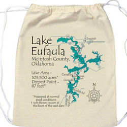 Personalized Lake Drawstring Bag