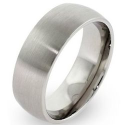 7mm Brushed Stainless Steel Wedding Band