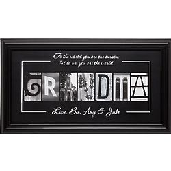 Personalized You are the World Framed Grandma Print