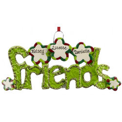 Personalized Two or Three Friends Christmas Ornament