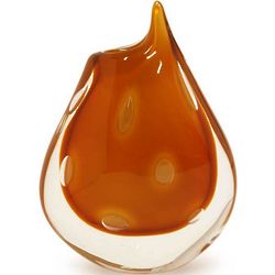 Amber Volcano Handblown Murano Glass Vase