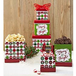 Merry and Bright Sweets Gift Tower