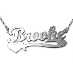 Silver Heart Name Necklace