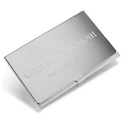 Personalized Silver Plated Business Card Case