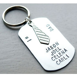 Personalized Number 1 Dad in Suit Key Chain