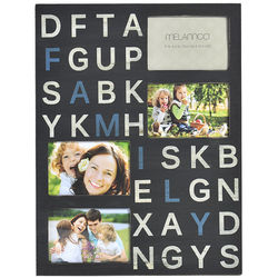 Family Alphabet 4-Opening Wall Plaque in Black