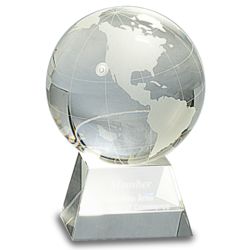 Clear Crystal Globe with Personalized Pedestal Base