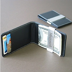 Leather Money Clip Credit Card Holder