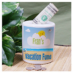 Personalized Vacation Fund Ceramic Jar