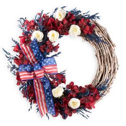 Americana Wreath with Ribbon