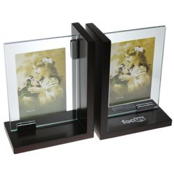 Personalized Solid Wood and Glass Picture Frame Bookends
