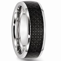 Men's Cobalt and Black Carbon Fiber Ring