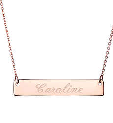 Personalized Rose Gold Petite Name Bar Necklace