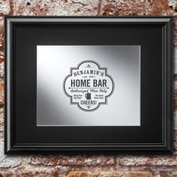 Home Bar Personalized Framed Mirror