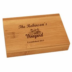 Personalized Vineyard 4 Piece Bamboo Wine Tool Set