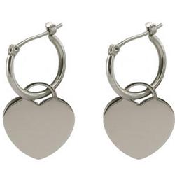 Tiffany Inspired Engravable Heart Tag Earrings