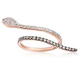 Diamond Snake Ring in 18kt Rose Gold
