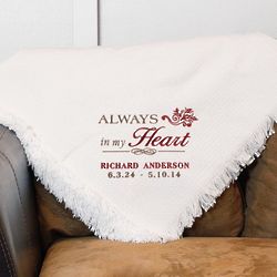 Embroidered Memorial Throw Blanket