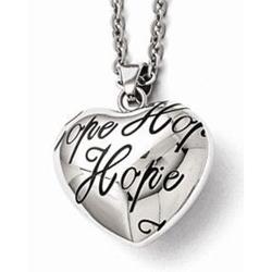 Hope Stainless Steel Puffed Heart Necklace