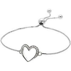 Silver Brilliance Open Heart Chain Bracelet
